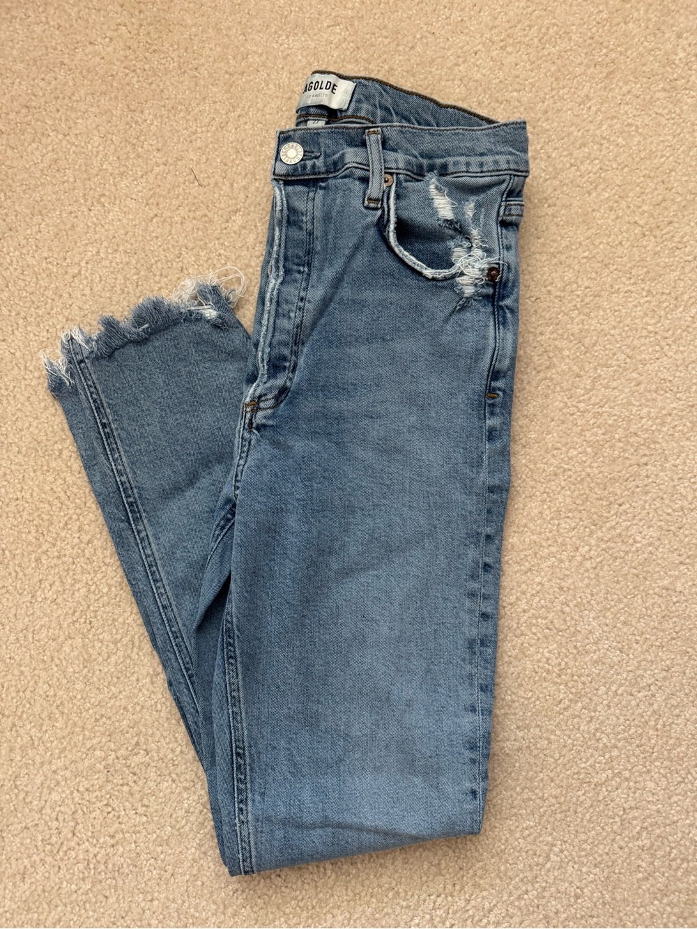AGOLDE Nico High Rise Raw Hem Skinny Jeans